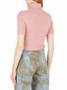 Acne Studios Short-Sleeved Sweater with Roll Neck Pink flacn0248014pin