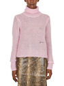 GANNI Roll Neck Logo Embroidery Sweater Pink flgan0250004pin