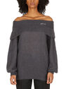 GANNI Off Shoulder Sweater Grey flgan0249042blk