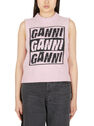 GANNI Logo Jacquard Sleeveless Sweater Pink flgan0249045ppl