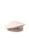 GANNI Ribbed Knit Beret Hat in White White flgan0250052wht