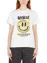 GANNI Maglietta Basic Jersey Smiley Relaxed Bianco Brillante Bianco flgan0251017wht