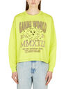 GANNI Graphic Print Long Sleeve T-Shirt Yellow flgan0250043yel