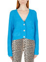 GANNI Blue V-Neck Cardigan Blue flgan0249015blu