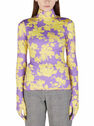 VETEMENTS Acid Flower Stretch Top with Gloves Purple flvet0247028ppl