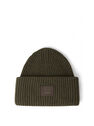 Acne Studios Pansy N Face Beanie Hat in Khaki Khaki flacn0347015grn