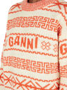 GANNI Intarsia Knit Sweater Cream flgan0249014col