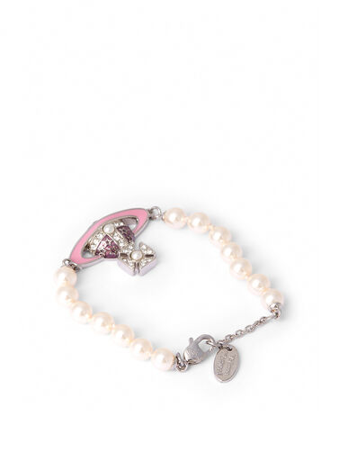 Vivienne Westwood Orb Crystal-embellished Pearl Bracelet in White