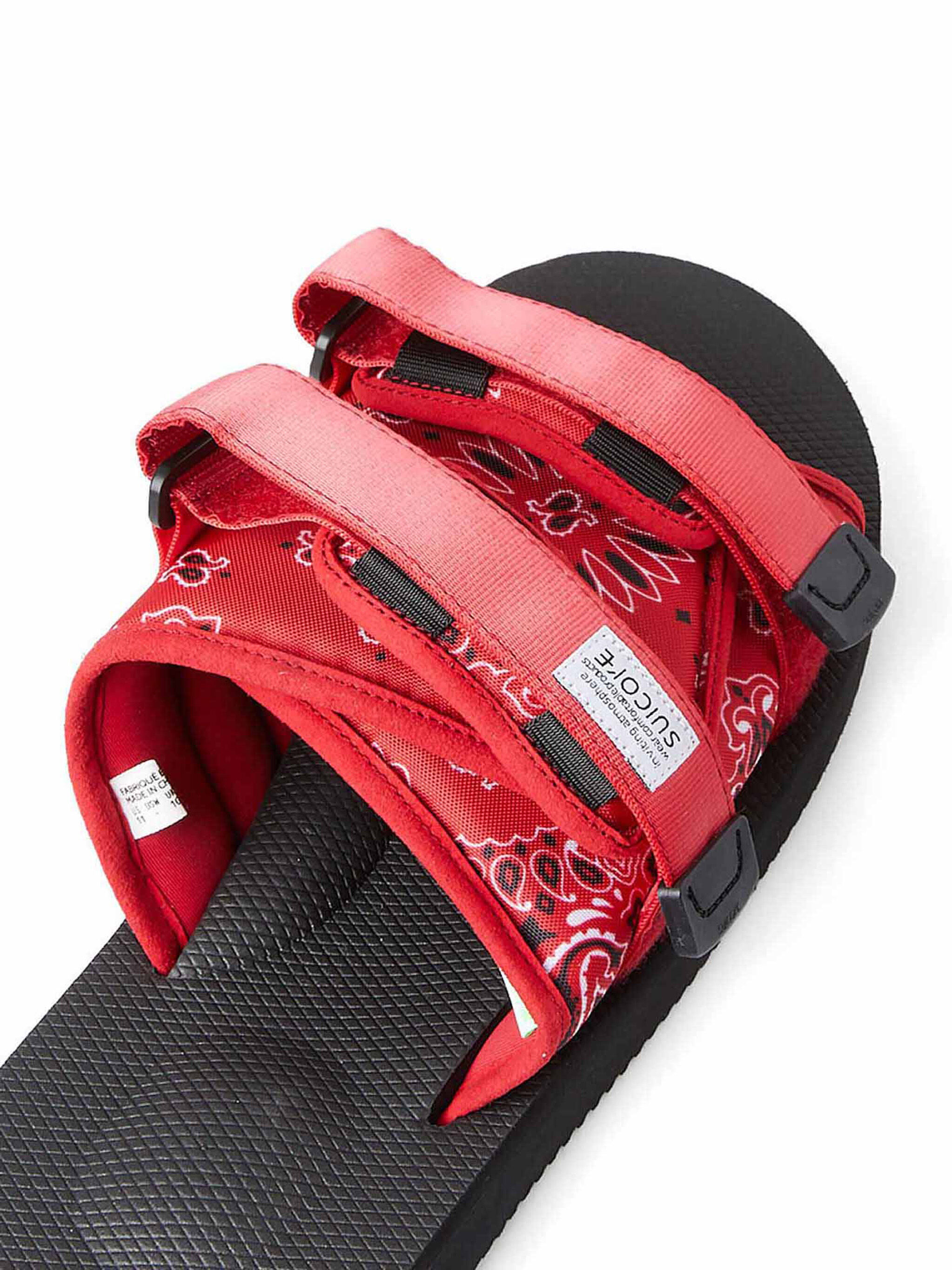 Suicoke Moto-Cab Bandana Red Sandals | THE FLAMEL®