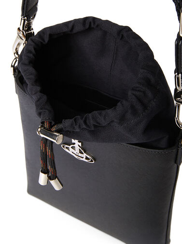 Vivienne Westwood 'saffiano Drawstring' Crossbody Bag in Black